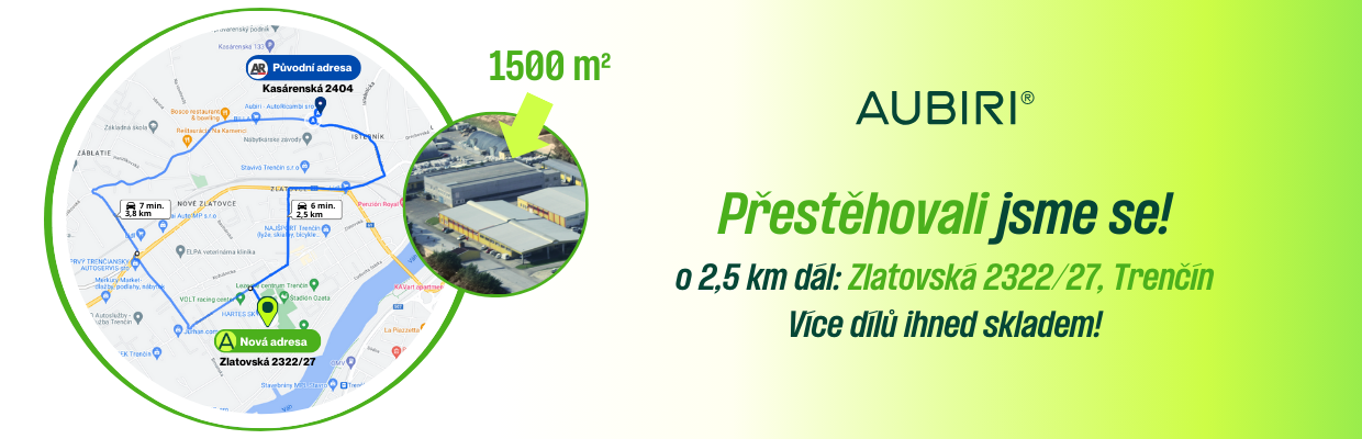 Přestěhovali jsme se do větších prostor - více dílů ihned skladem!
